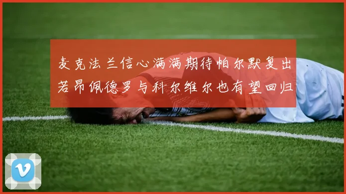 麦克法兰信心满满期待帕尔默复出若昂佩德罗与科尔维尔也有望回归
